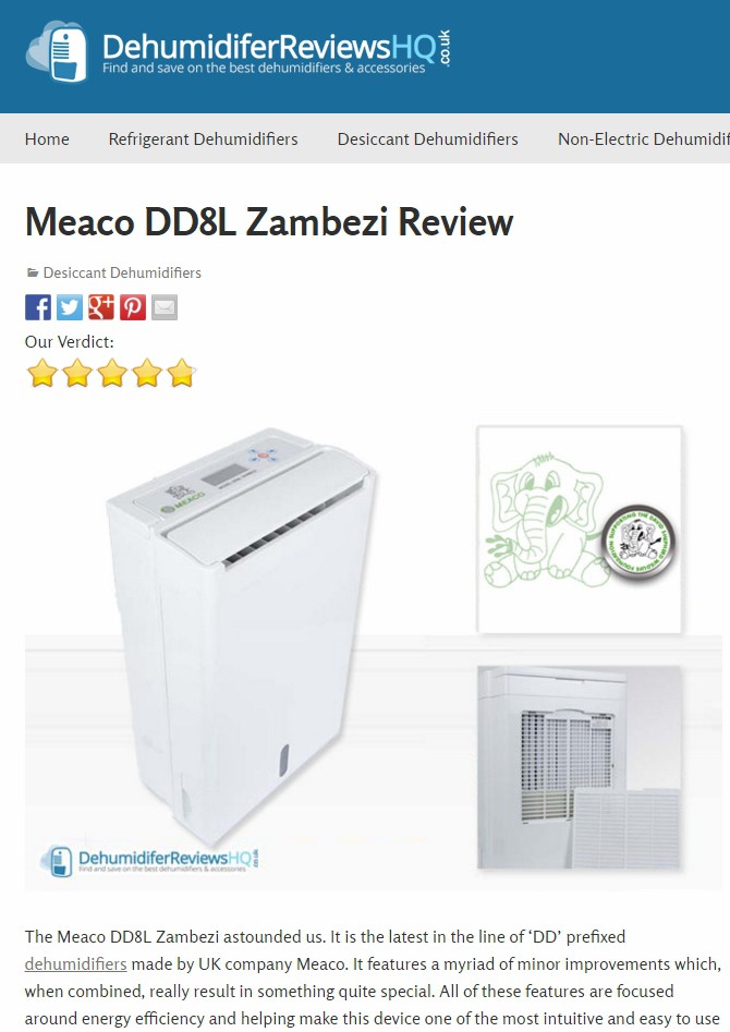 Another great dehumidifier review