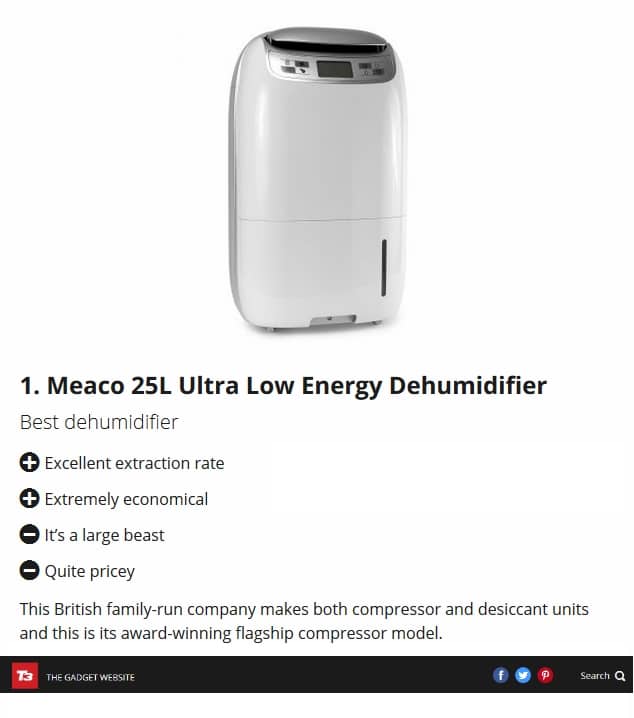 Meaco 25L Ultra Low Energy Dehumidifier Wins Another Award