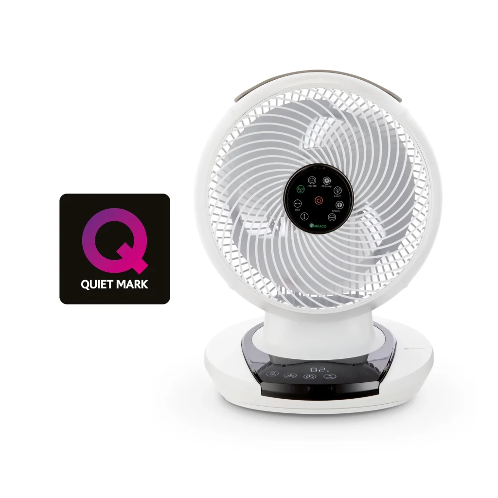 MeacoFan 1056 Air Circulator Hero Image with Quiet Mark