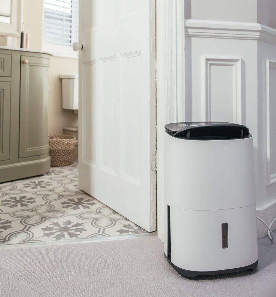 MeacoDry Arete Two dehumidifier and air purifier in hallway