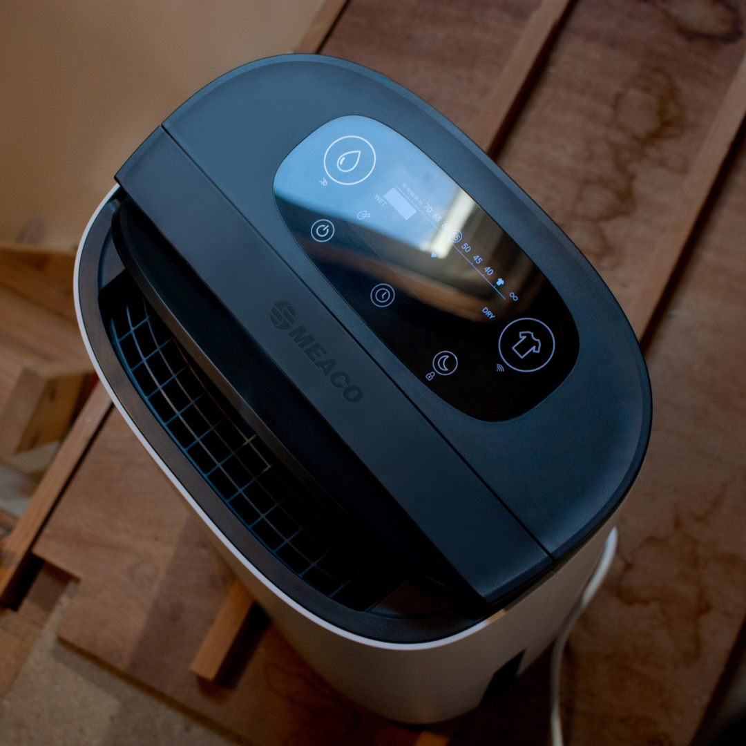 MeacoDry Arete Two Dehumidifier in loft high humidity management