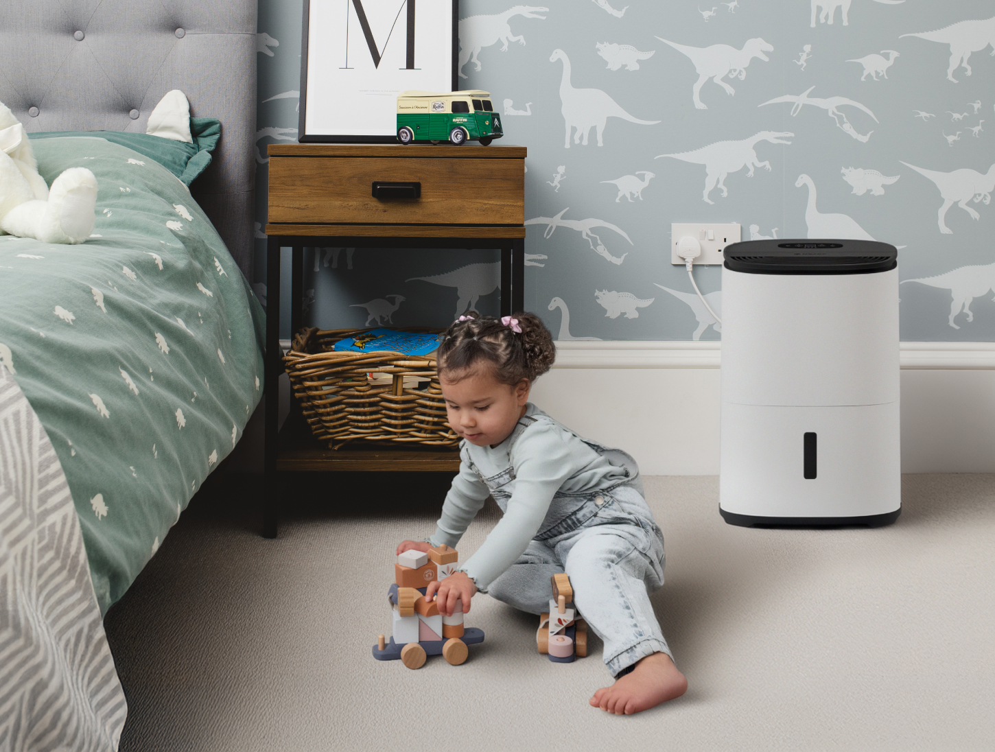 MeacoDry Arete Dehumidifier and Air Purifier 2-in-1 in childs room