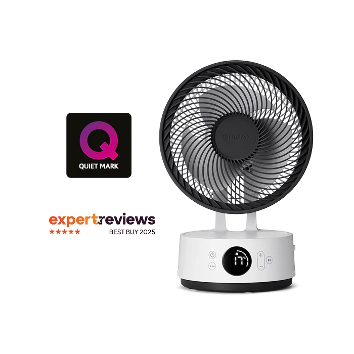 MeacoFan Sefte 8 Portable Battery Air Circulator hero image with awards