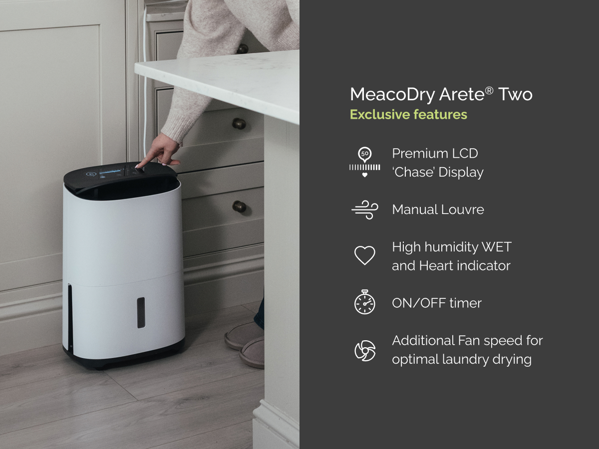 Differences with MeacoDry Arete Two LCD display louvre timer