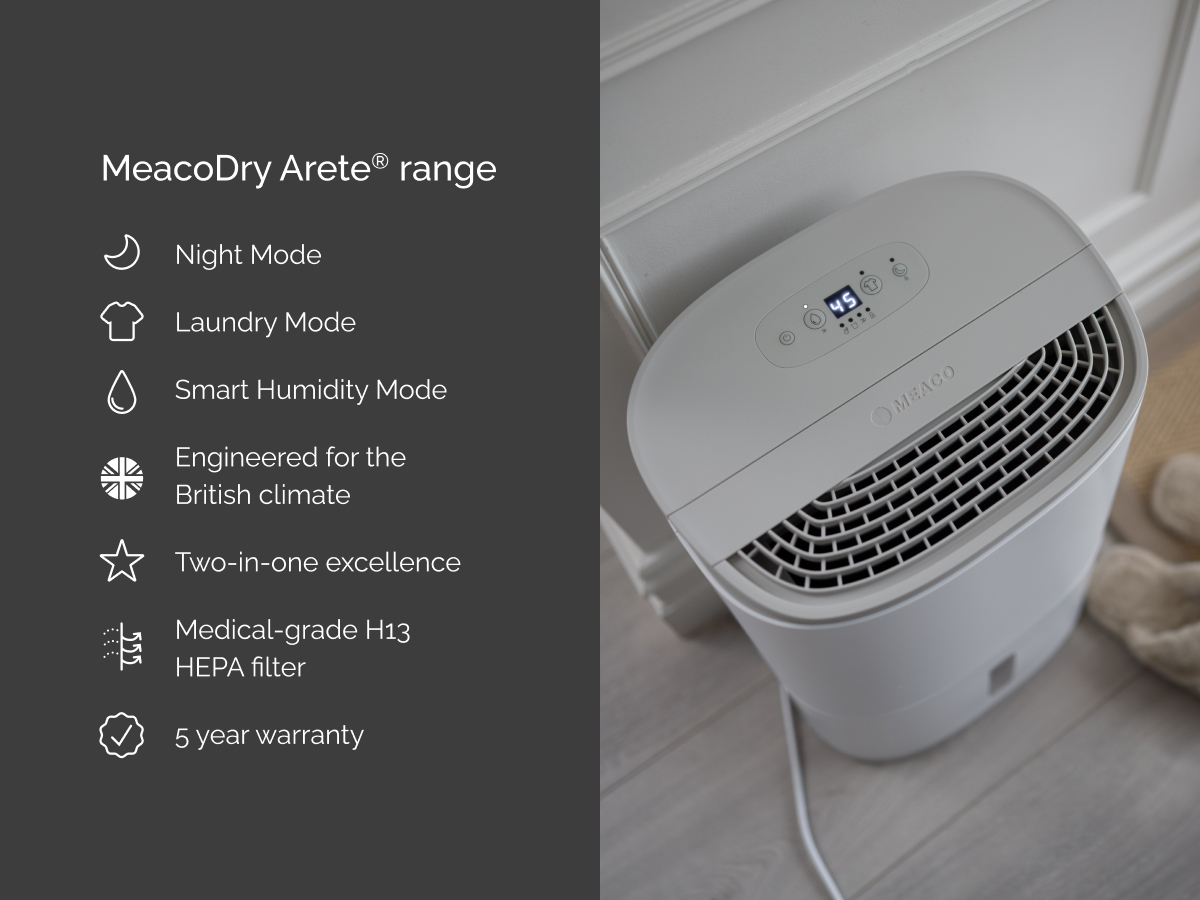 Similarities with the MeacoDry Arete range - night mode laundry air purification